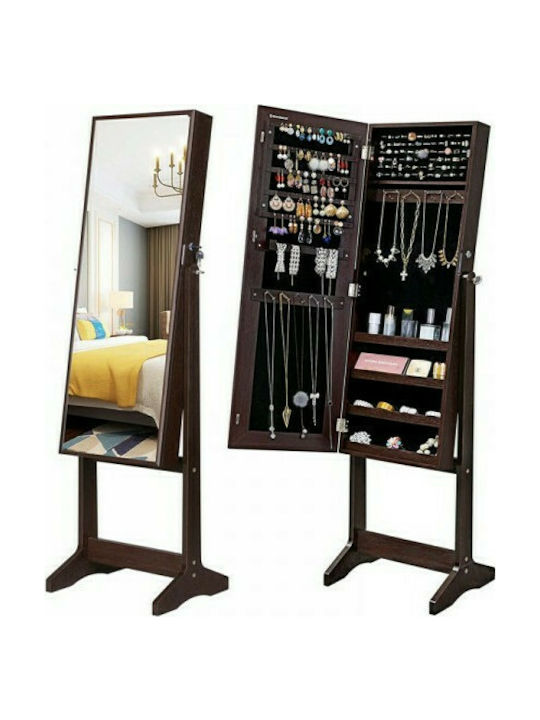 Songmics Oglindă De Podea Cu Cadru Din Lemn Maro 151.5x41.1cm