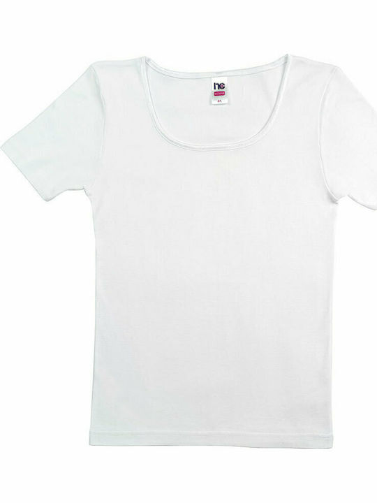 Short Sleeve Cotton White Women's Tank Top