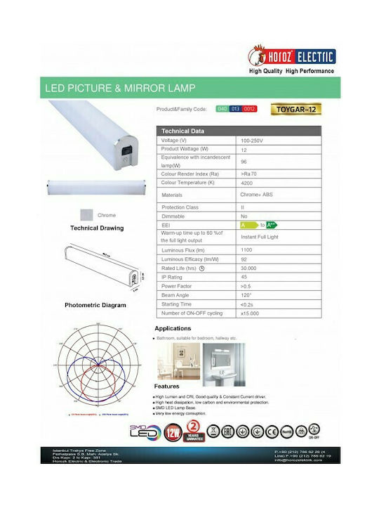 Horoz Electric Tetra-18 Leuchte Wand Weiß