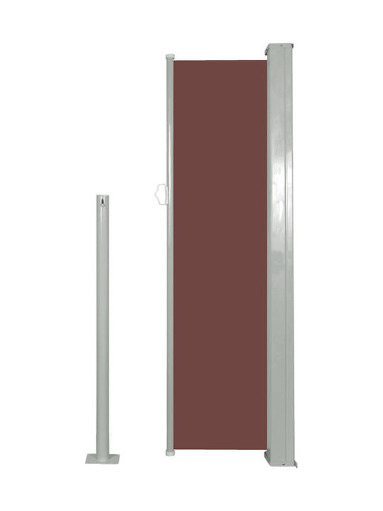 vidaXL Garden Sideway Sunshade Roller Brown 1.3x3cm