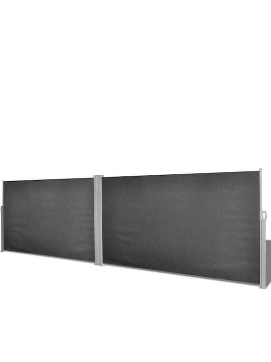 vidaXL Πλαϊνό Ρολό Σκίασης Κήπου Μαύρο 1.6x6m