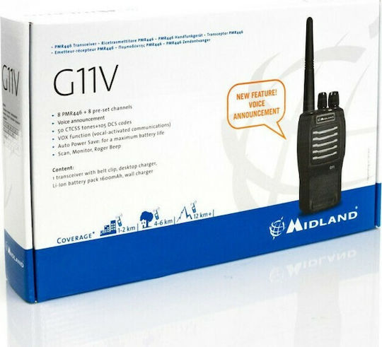 Midland G11V Ασύρματος Πομποδέκτης PMR 0.5W χωρίς Οθόνη