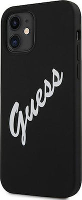 Guess Vintage Silicone Back Cover Black (iPhone 12 mini)