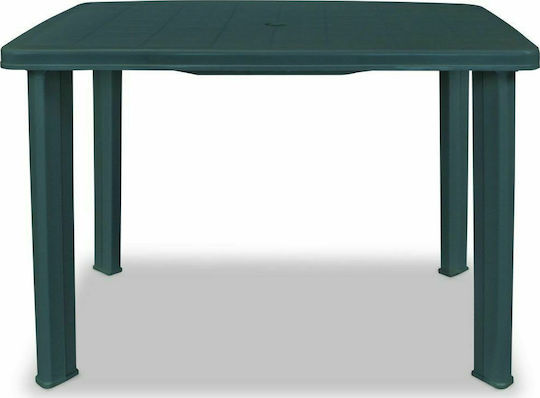 Outdoor Dinner Free Standing Plastic Table Green 101x68x72cm