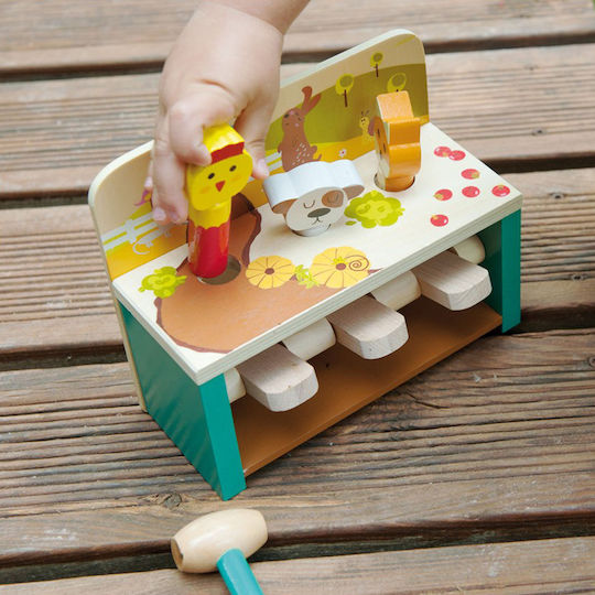 Andreu Toys Animal Hit & Jump Animals made of Wood for 12++ Months