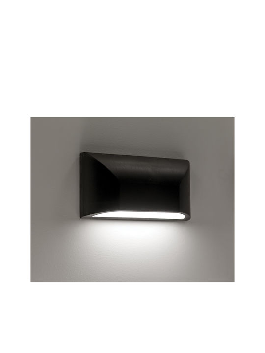 VK Lighting VK/02027/AN/W Waterproof Wall-Mounted Outdoor Ceiling Light IP65 with Integrated LED Black