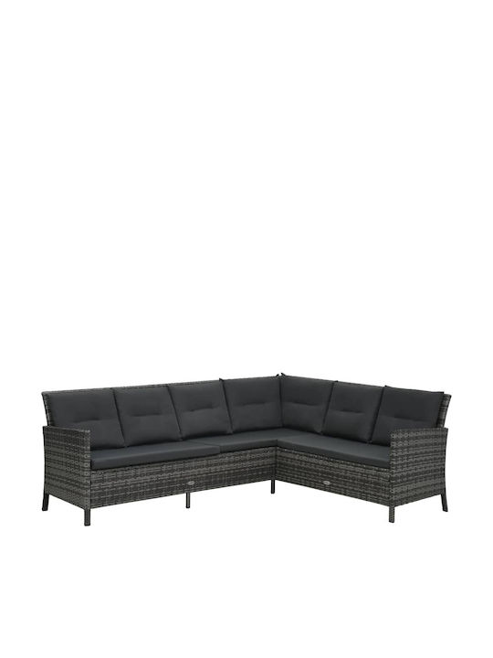 Garden & Outdoor Furniture Sets Living Room Set Pieces Gray with Pillows