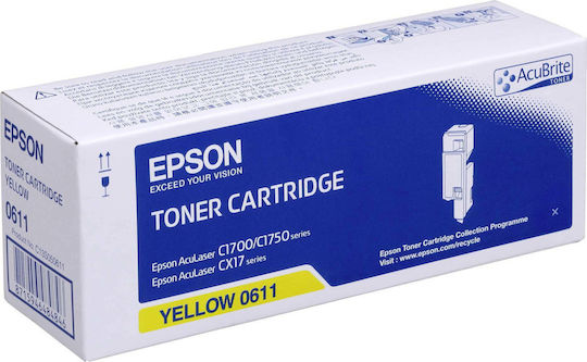 Epson 0611 Оригинален Тонер Лазерен Принтер Жълт Голям капацитет 1400 Страници (C13S050611)