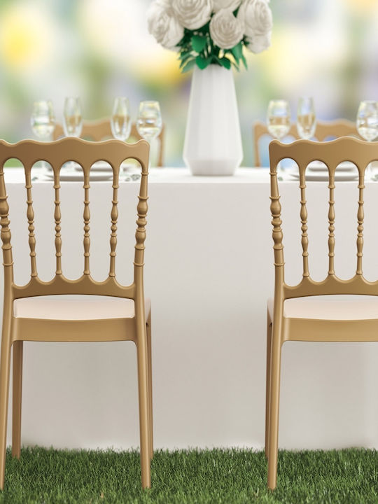 Καρέκλα Catering Πολυπροπυλενίου Napoleon Χρυσό 45x55x92εκ.