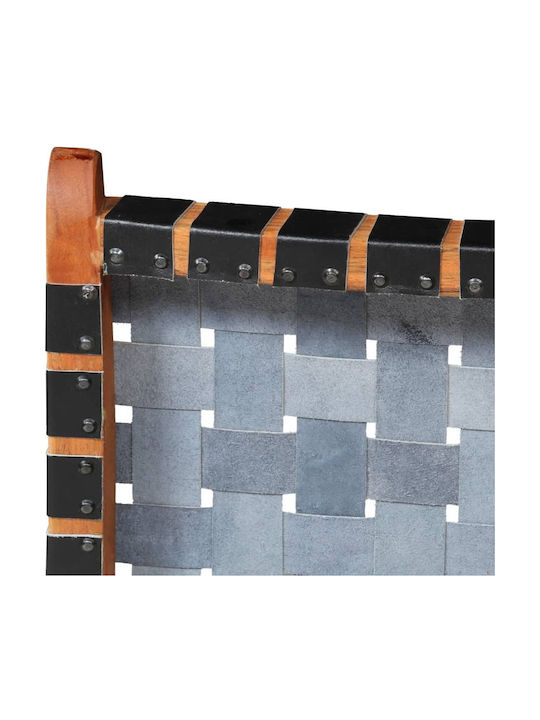 Outdoor Armchair Wooden Genuine Leather 59x72x79cm