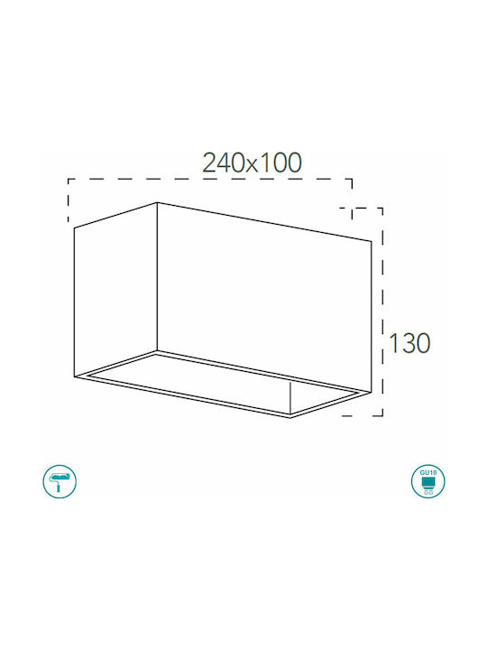 Fan Europe Modern Gips Deckenleuchte mit Fassung GU10 24Stück Weiß