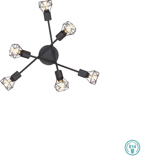 Globo Lighting Xara I Таванно осветление Черен с Фасунга E14