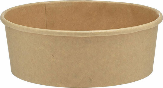 Intertan Disposable Salad Paper Bowl Kraft 18.5x18.5x6.5cm 50pcs