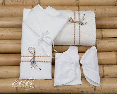 Lina Baby Baptism Towel Set Ματόχαντρο Εκρού