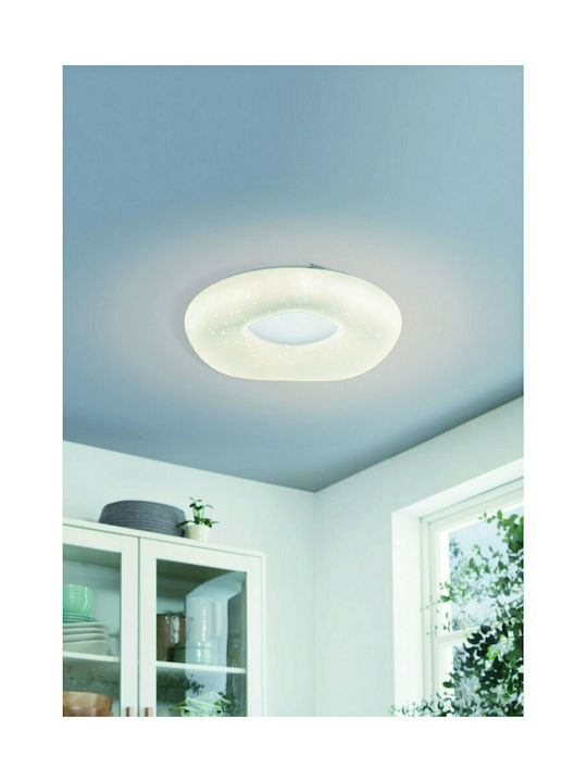 Eglo Zamudilo Modern Ceiling Light with Integrated LED and Crystals White