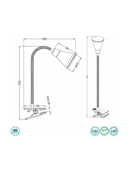Trio Lighting Arras LED Office Lighting with Flexible Arm