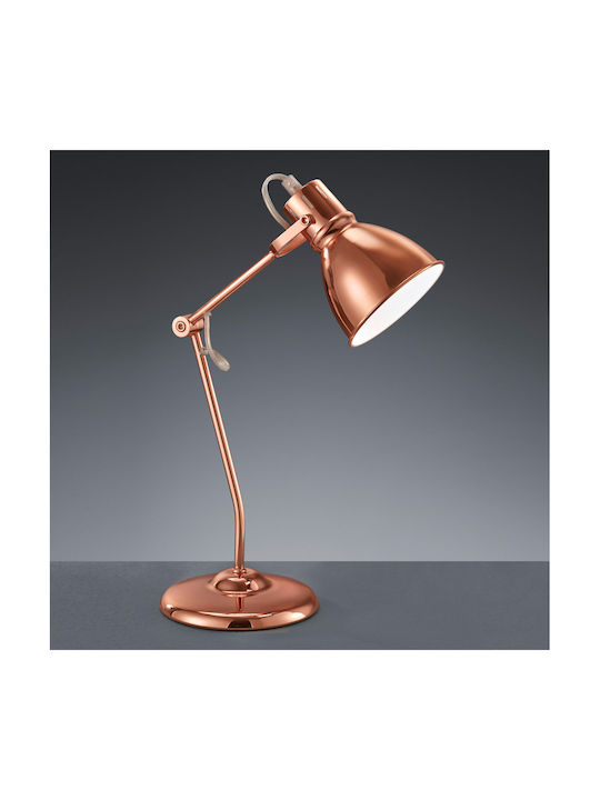 Trio Lighting Jasper Office Lamp with Foldable Arm for Socket E14 in Copper Color