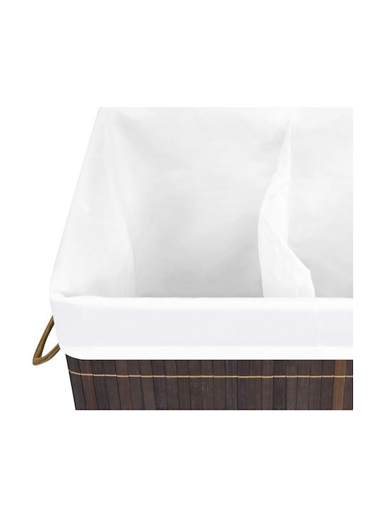 vidaXL Wäschekorb Bamboo Klappbar 72lt mit Deckel 40x30x60cm Braune