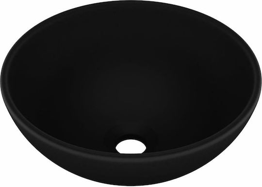 vidaXL Надеждна мивка Керамика 32.5x32.5x14см Черен