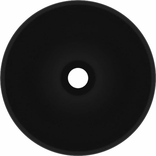 vidaXL Надеждна мивка Керамика 32.5x32.5x14см Черен