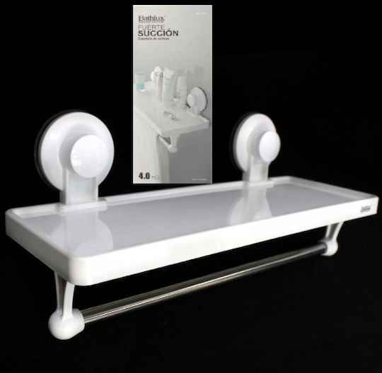 Bathlux Bathlux 30135 Επιτοίχια Ραφιέρα Μπάνιου Πλαστική με 1 Ράφι και Βεντούζες 32x11.7x13.9cm