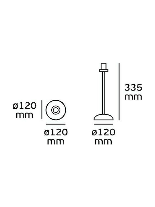 VK Lighting VK/B35/E14/G Tisch Dekorative Lampe mit Fassung für Lampe E14 Silber