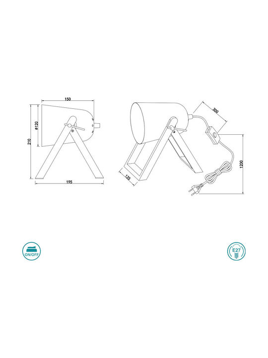 Trio Lighting Διακοσμητικό Φωτιστικό Marc E27 19.5x12.5x21εκ.