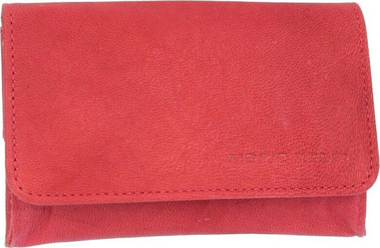 Mario Rossi Lederne Tabaktasche in Rot mit magnetischem Verschluss 12.5x6.5cm