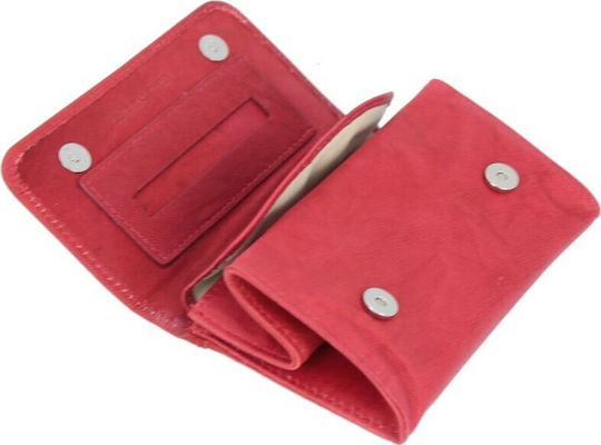 Mario Rossi Lederne Tabaktasche in Rot mit magnetischem Verschluss 12.5x6.5cm