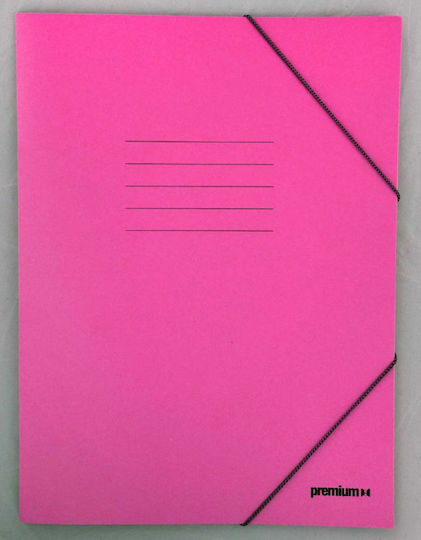 A&G Paper Folder Prespan with Rubber Band and Ears for Paper A4 Pink