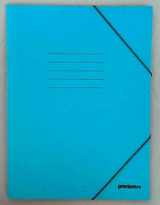 A&G Paper Folder Prespan with Rubber Band and Ears for Paper A4 Blue