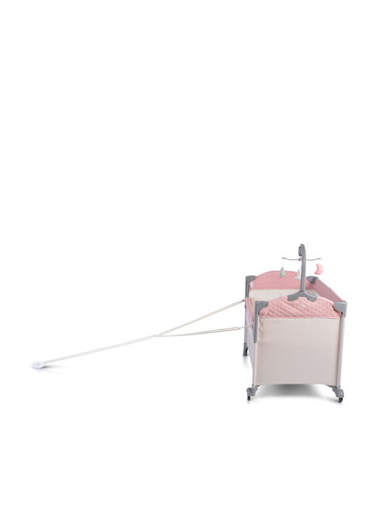 Cangaroo Indiana Laufstall 2 Ebenen mit Matratze Rosa 125x65cm