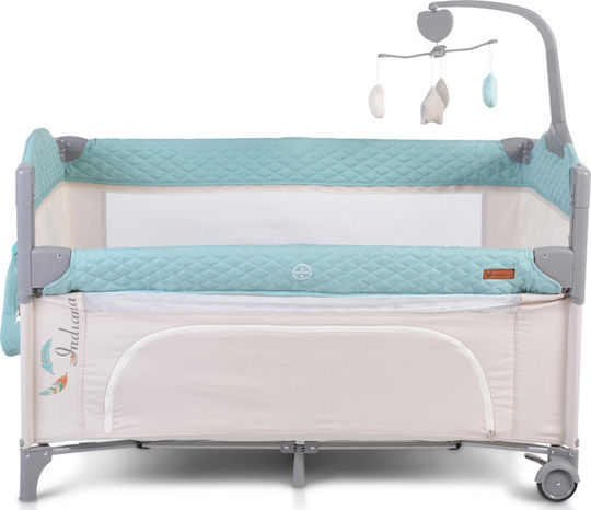 Cangaroo Indiana Loc de joacă 2 Nivele cu Saltea Mentă 125x65cm