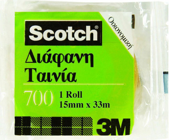 3M Klebeband Scotch Transparent 700 15mm x 33m 1Stück Transparent
