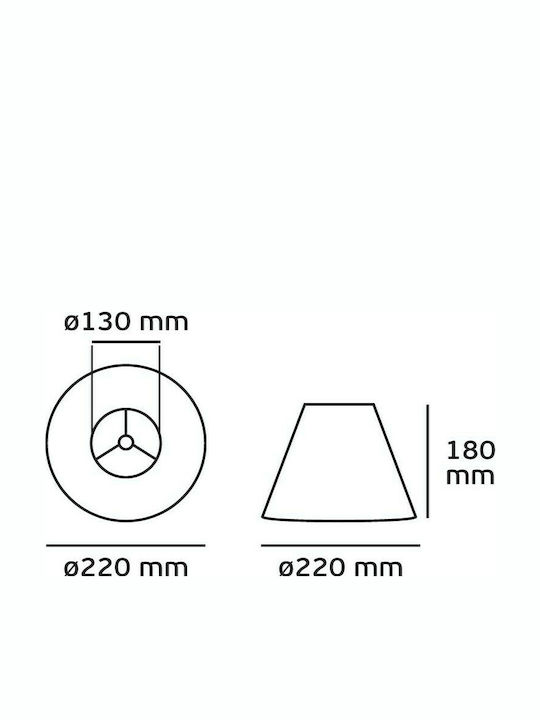 VK Lighting Conical Lamp Shade Yellow with Diameter 22cm