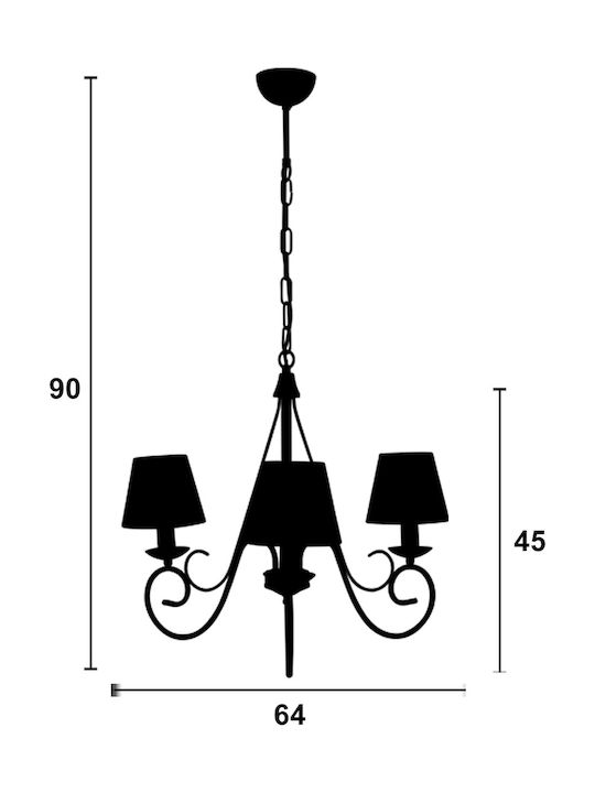 ArkoLight Candelabru 3xE14 Maro 1463-2/3-A