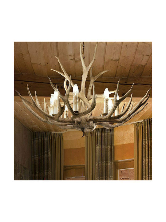 Ideal Lux Chandelier 6xE14 Beige 67cm 115498