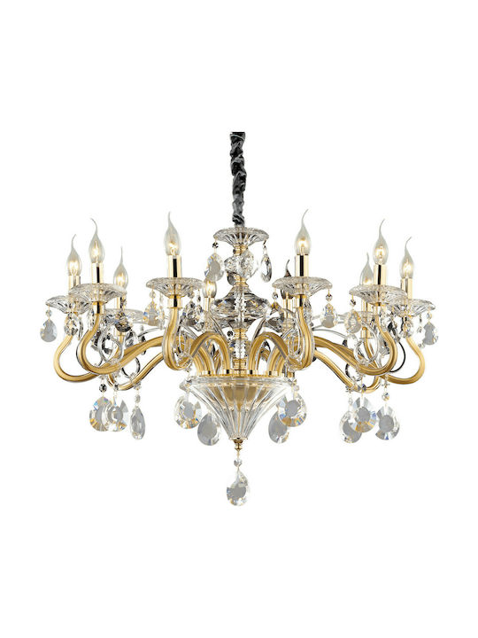 Ideal Lux Chandelier Candlestick 10xE14 Gold 85cm 087771