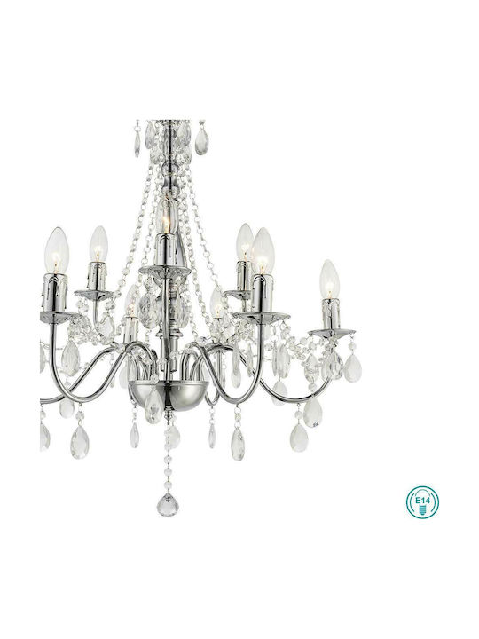 Globo Lighting William Chandelier with Candlesticks Transparent Globo Lighting William Chandelier with Candlesticks Transparent