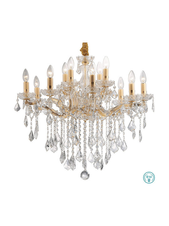 Ideal Lux Chandelier Ø72cm with Candlesticks Gold