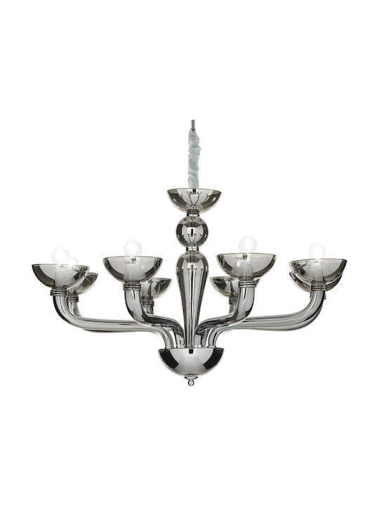 Ideal Lux Candelabru 8xE14 Ø88cm cu Lumânări Transparent 095615