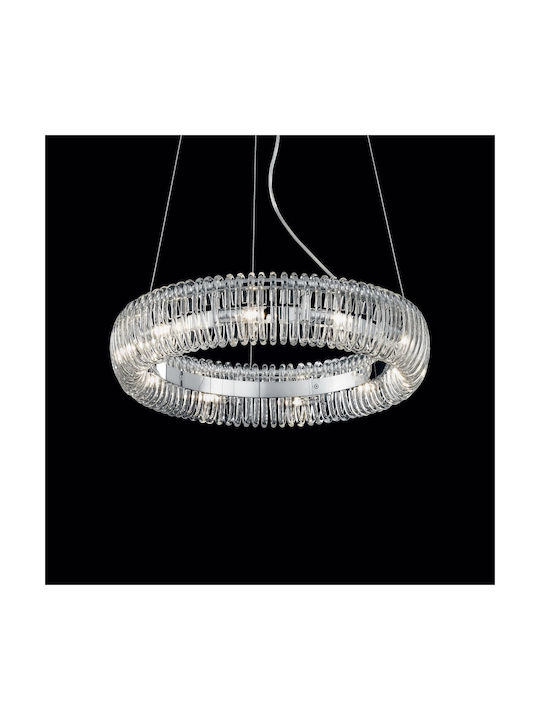 Ideal Lux Kronleuchter 10xG9 Ø53cm mit Kristallen Transparent 059570