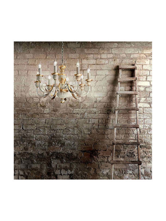 Ideal Lux Chandelier Candlestick 5xE14 Gold 55cm 020822