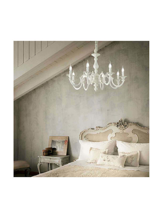 Ideal Lux Justine Sp6 Candelabru 6xE14 cu Lumânări Alb 197500