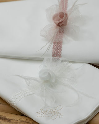 Lina Baby Baptism Towel Set Nora Λευκό