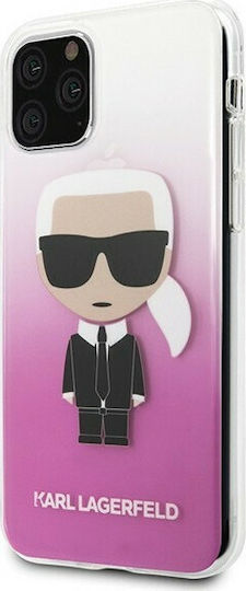 Karl Lagerfeld Iconic Karl Back Cover Σιλικόνης Ροζ (iPhone 11 Pro)