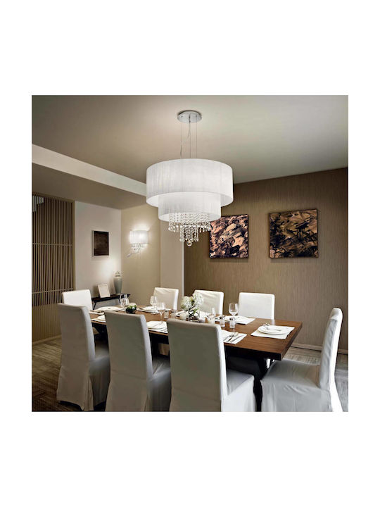 Ideal Lux Πολυέλαιος 6xE27 Ø71cm με Καπέλα Λευκός 068299