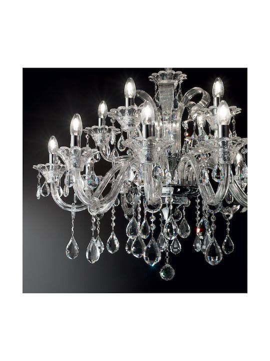 Ideal Lux Colossal Kronleuchter Ø95cm mit Kerzen Transparent