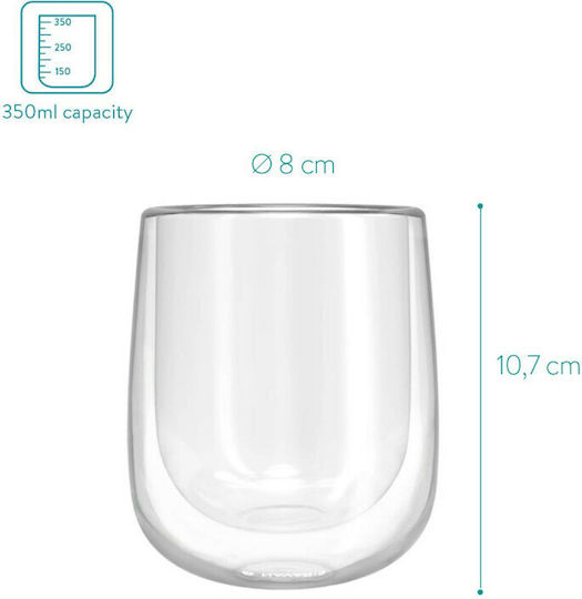 Navaris Cană Sticlă Transparentă 350ml 4buc