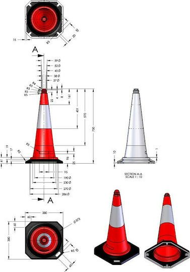 Next Systems Plastic Cone Orange H75cm